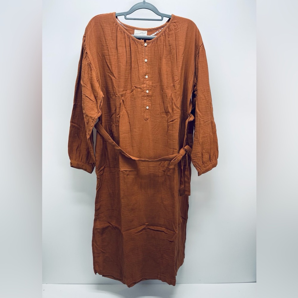 Univesal tread Women’s Casual Long Sleeve Dress Size XXL Button Down Brown New